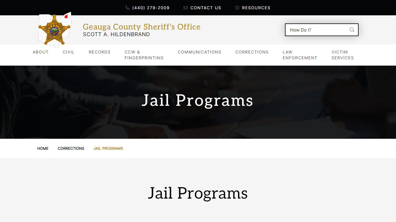 Jail Programs | Geauga County Sheriff's Office